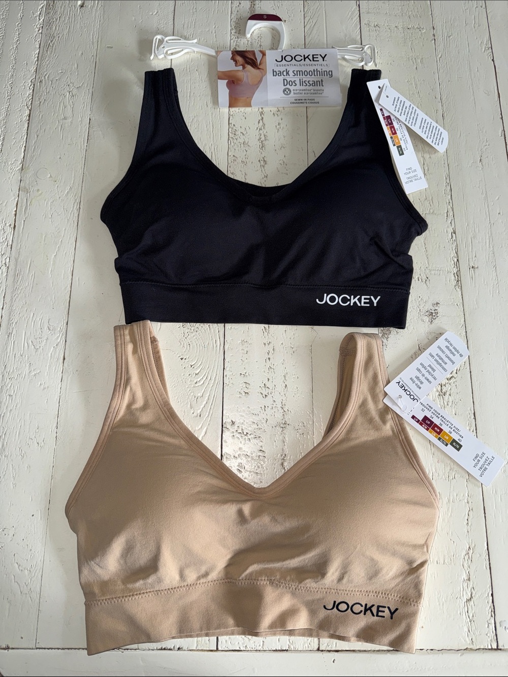 Jockey small Back Smoothing Comfort Bra - Black & Nude set of 2 NWT